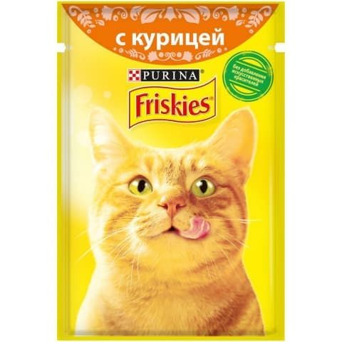 Влажный корм для взрослых кошек, с курицей в подливе